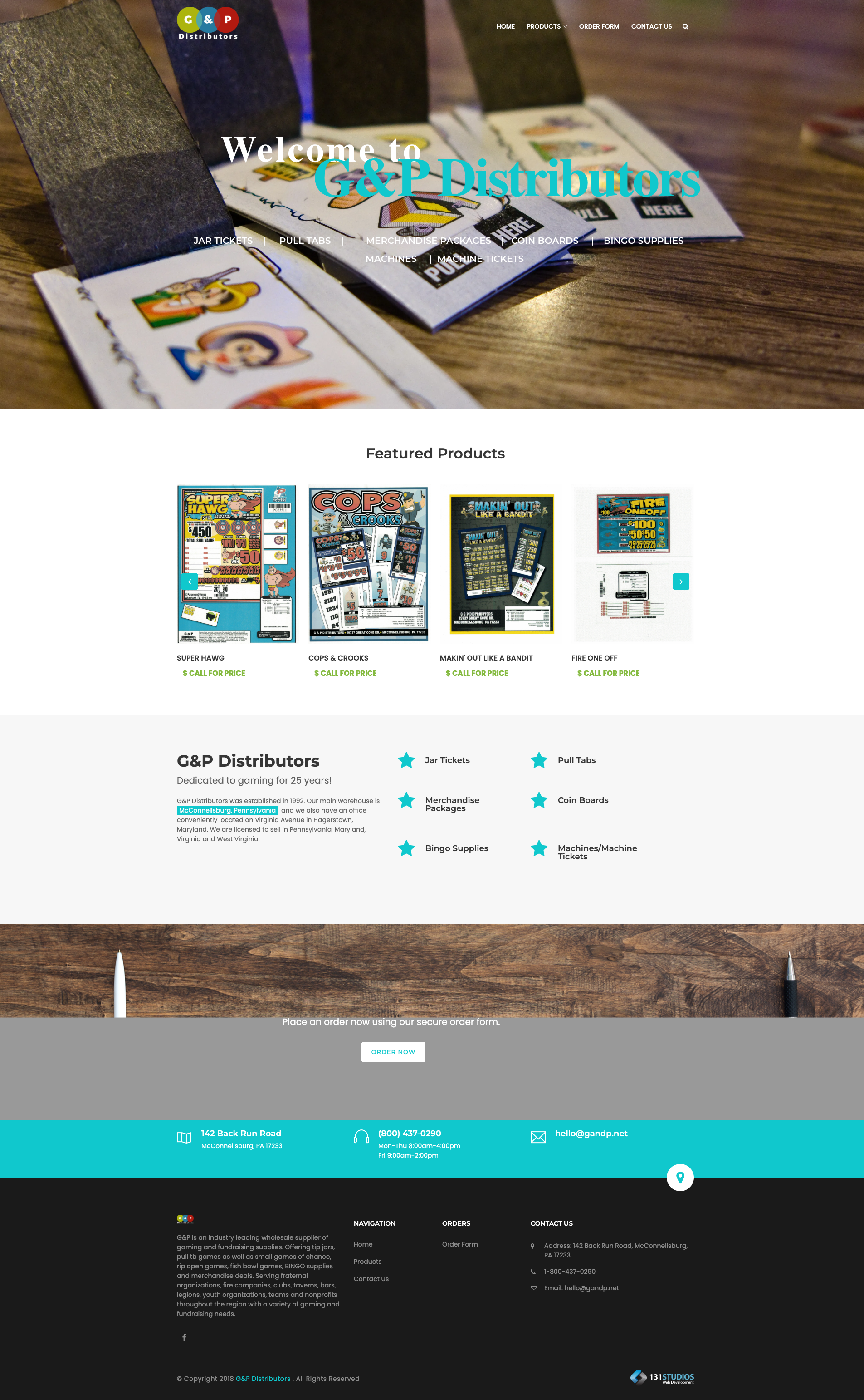 G and P Distributors wholesale distribution company website