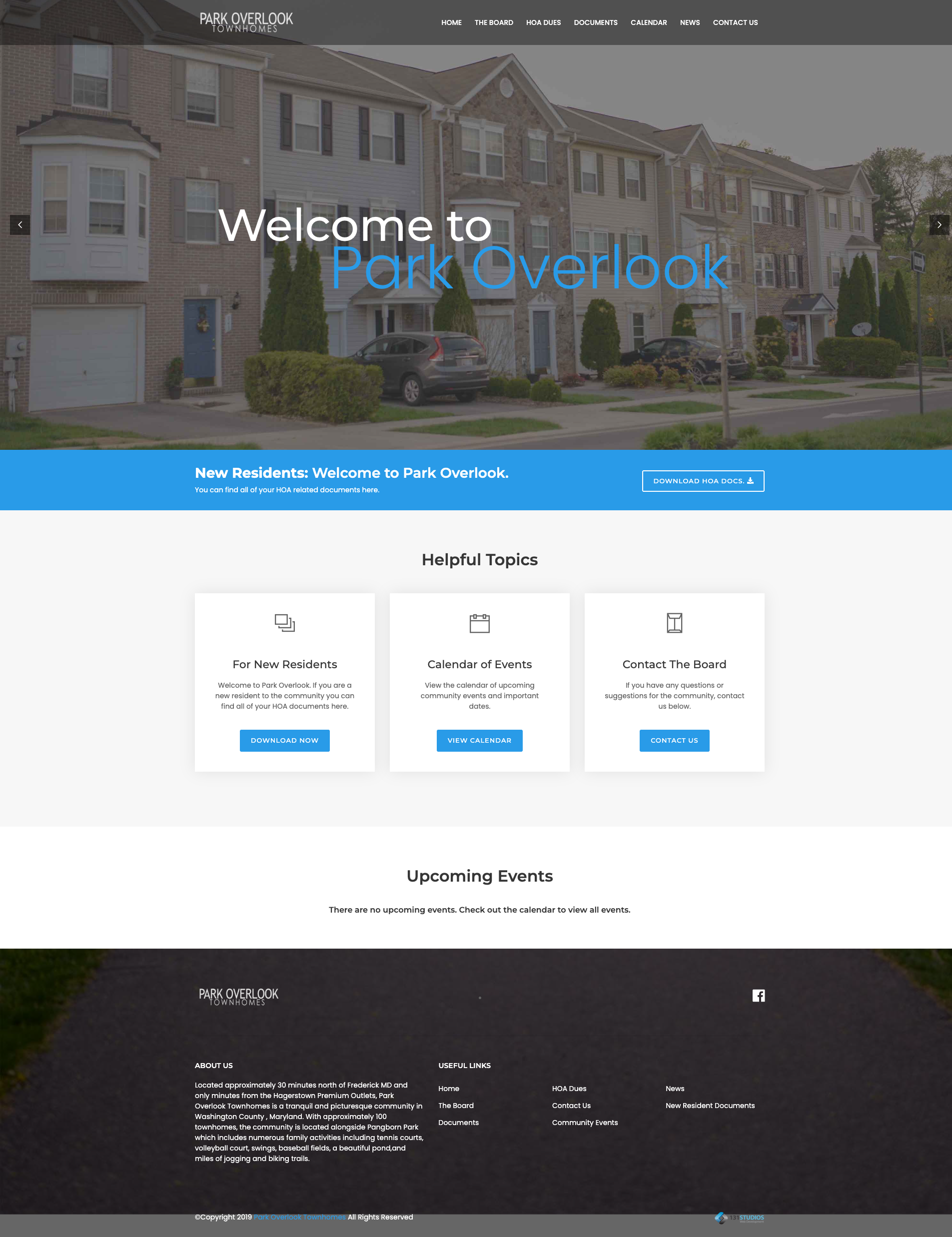 Park Overlook Townhomes residential community website