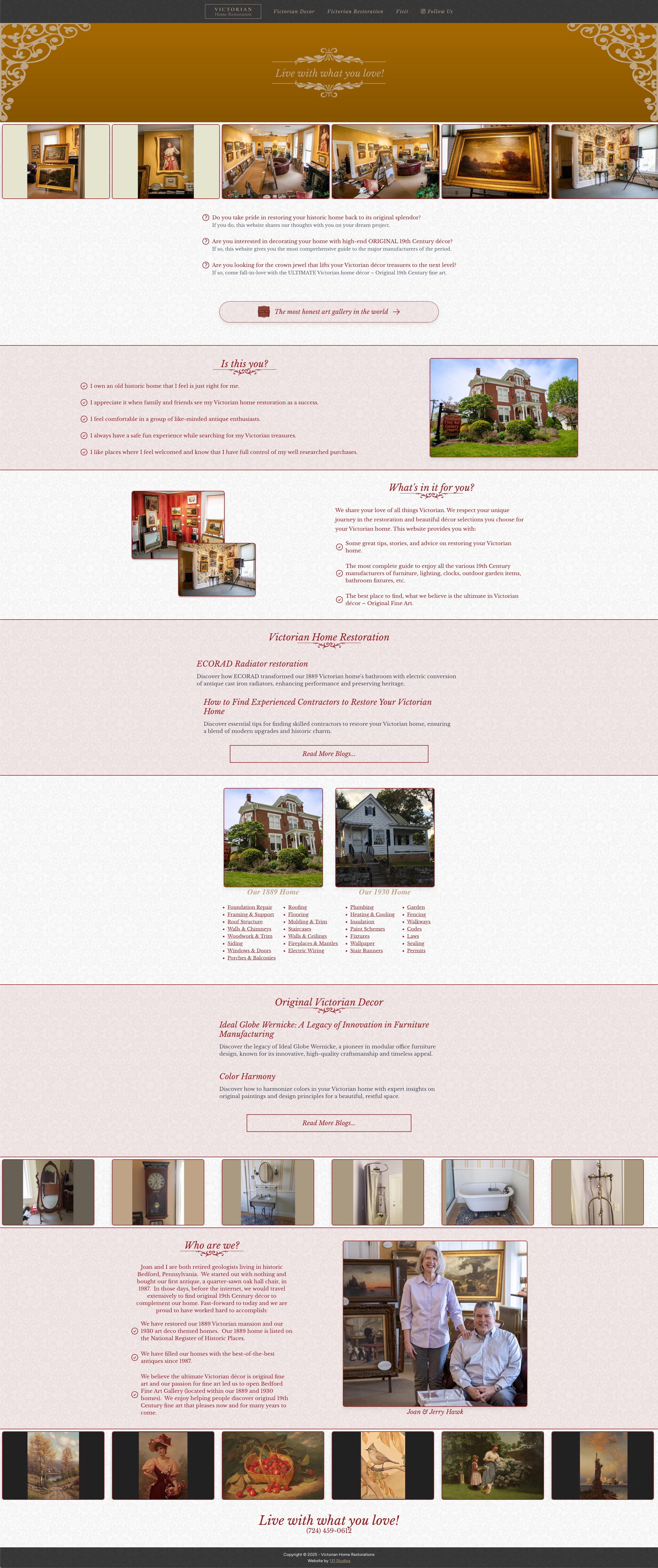 Victorian Restorations historic home renovation company website