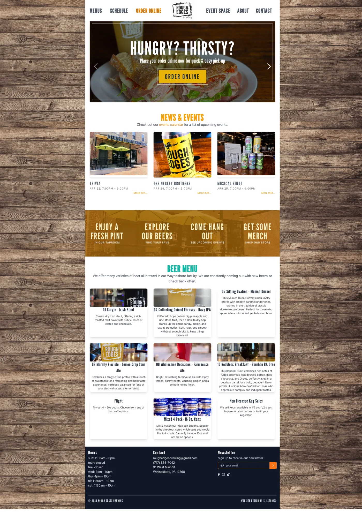 Website built for Rough Edges Brewing