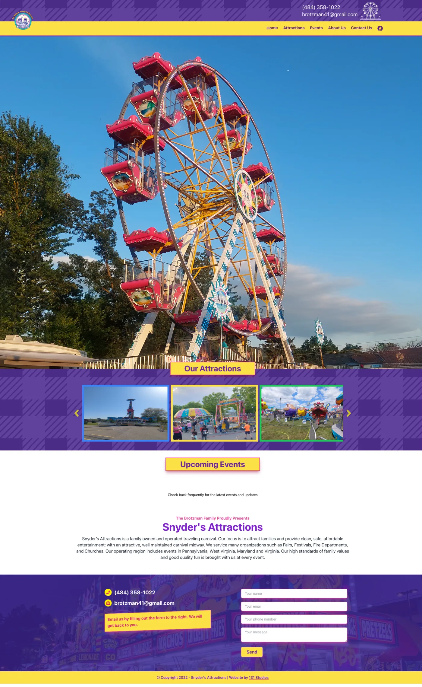 Snyders Attractions family entertainment venue website
